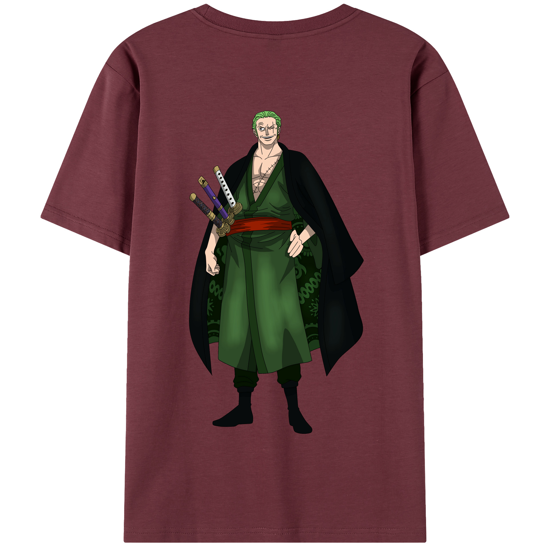 ワンピース ロロノア・ゾロ ONE PIECE Roronoa Zoro 綿100％半袖Tシャツ（背面プリント）